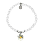 HELP by TJ Daisy Enamel Charm with White Cats Eye Charity Bracelet