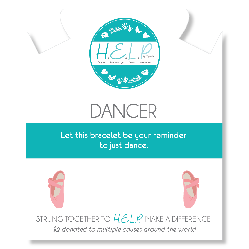 HELP by TJ Dancer Charm with Aqua Cats Eye Charity Bracelet