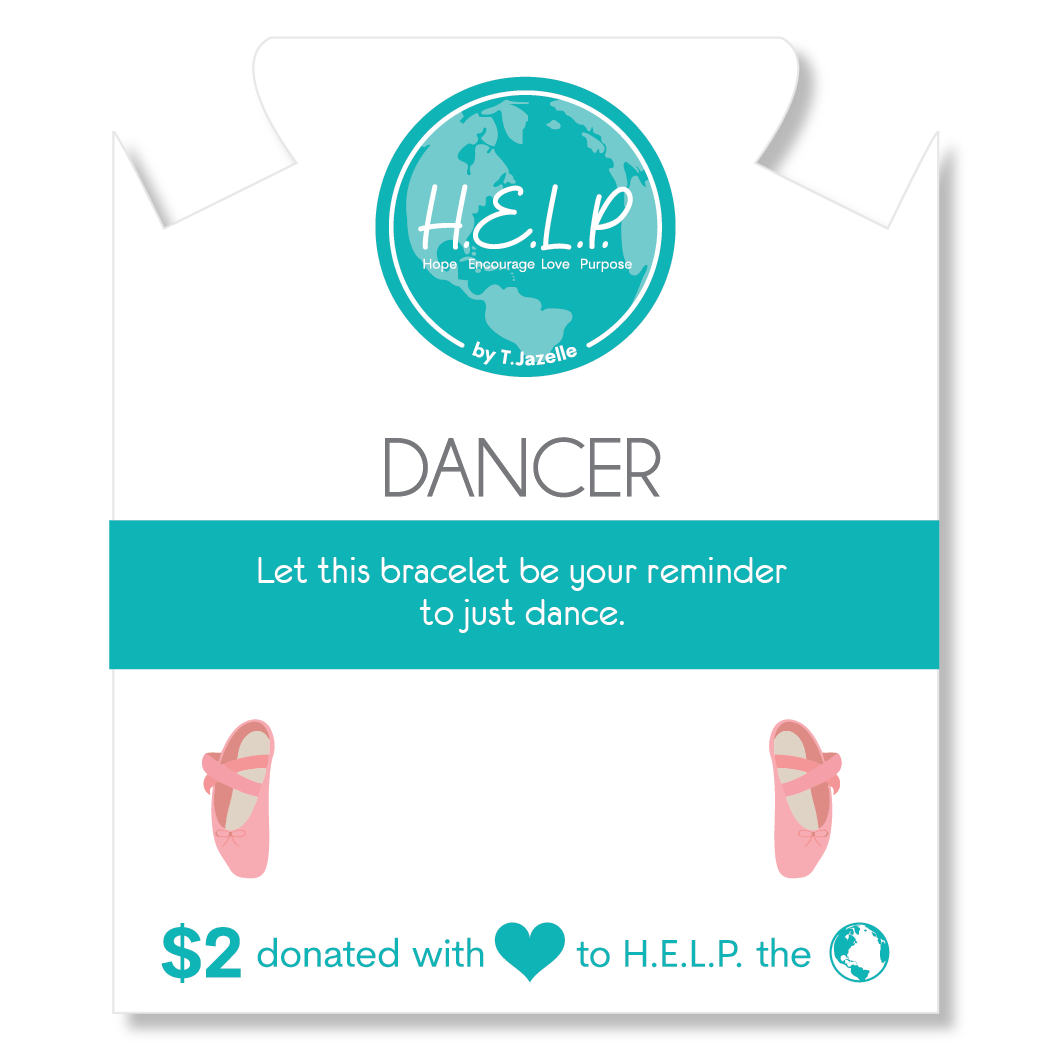 HELP by TJ Dancer Charm with Kaleidoscope Crystal Charity Bracelet