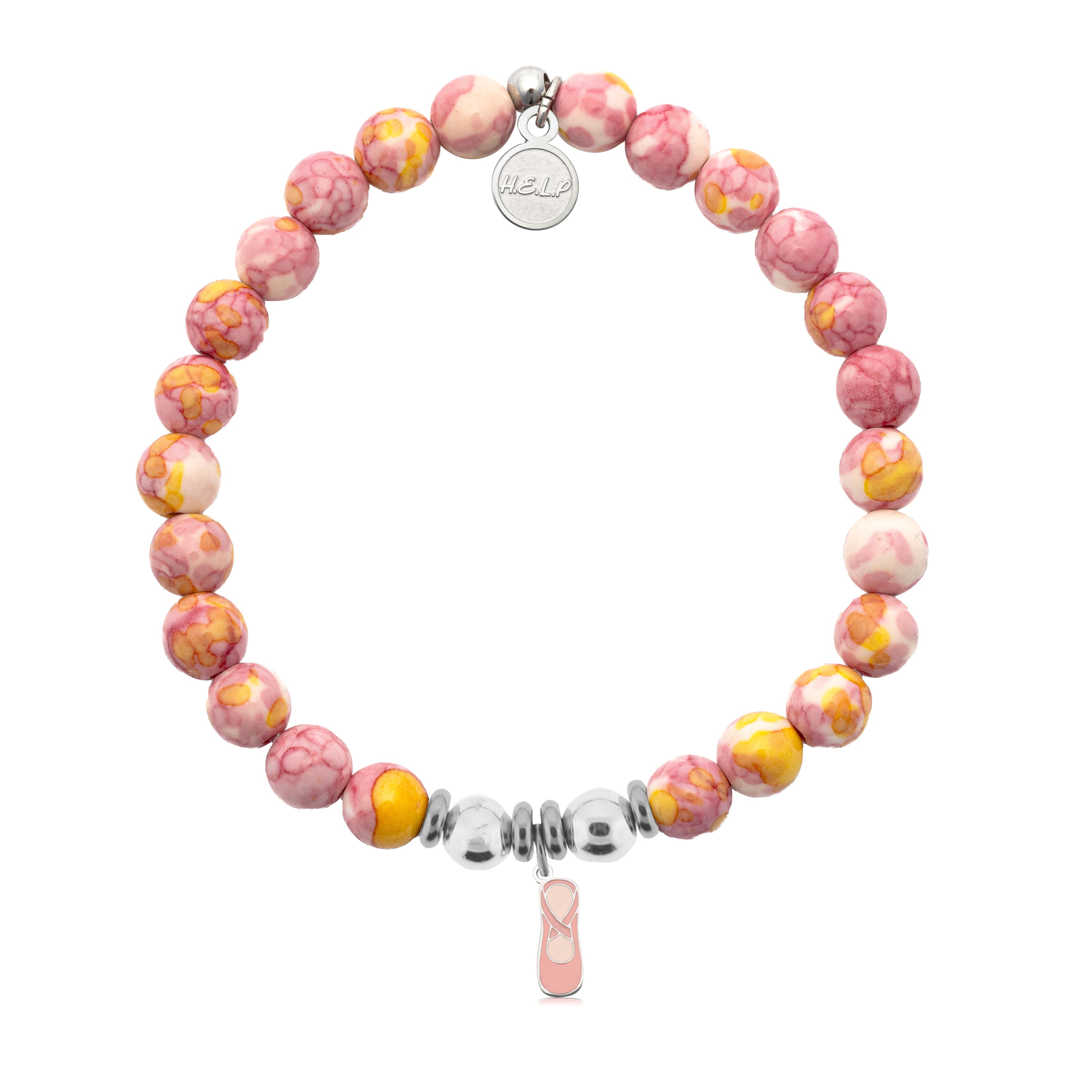 HELP by TJ Dancer Charm with Lemonade Jade Charity Bracelet