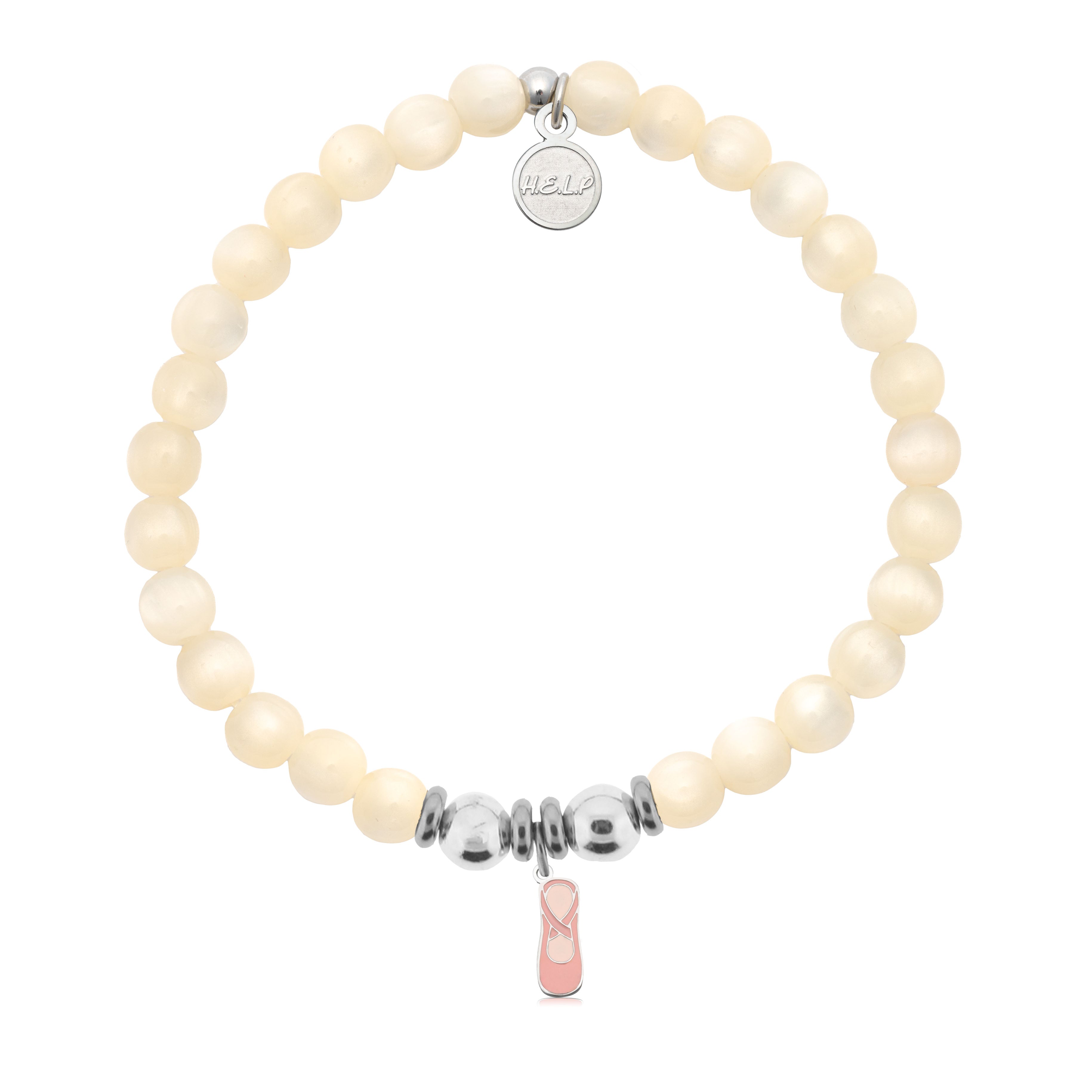 HELP by TJ Dancer Charm with Natural Selenite Charity Bracelet