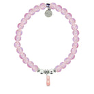 HELP by TJ Dancer Charm with Pink Glass Shimmer Charity Bracelet