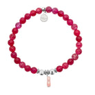 HELP by TJ Dancer Charm with Red Fire Agate Charity Bracelet