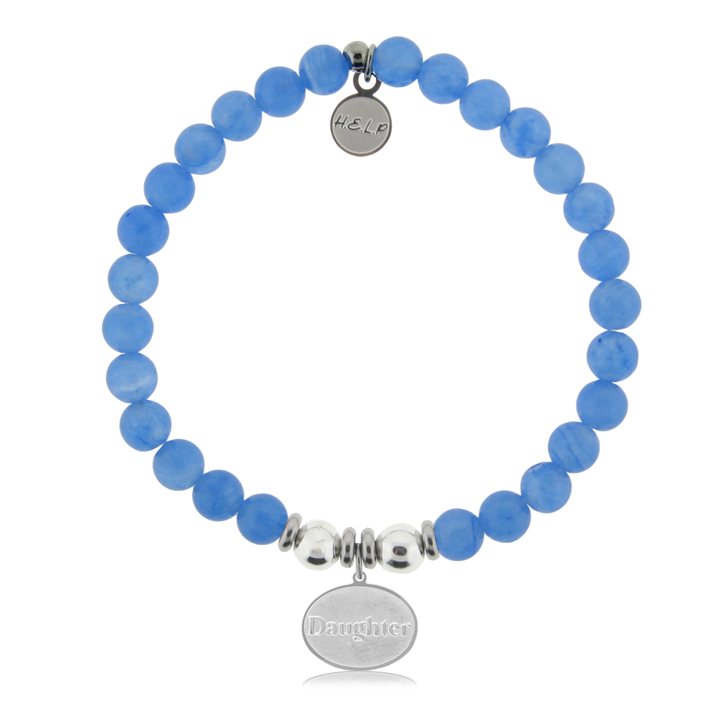 HELP by TJ Daughter Charm with Azure Blue Jade Charity Bracelet