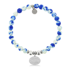 HELP by TJ Daughter Charm with Blue and White Jade Charity Bracelet