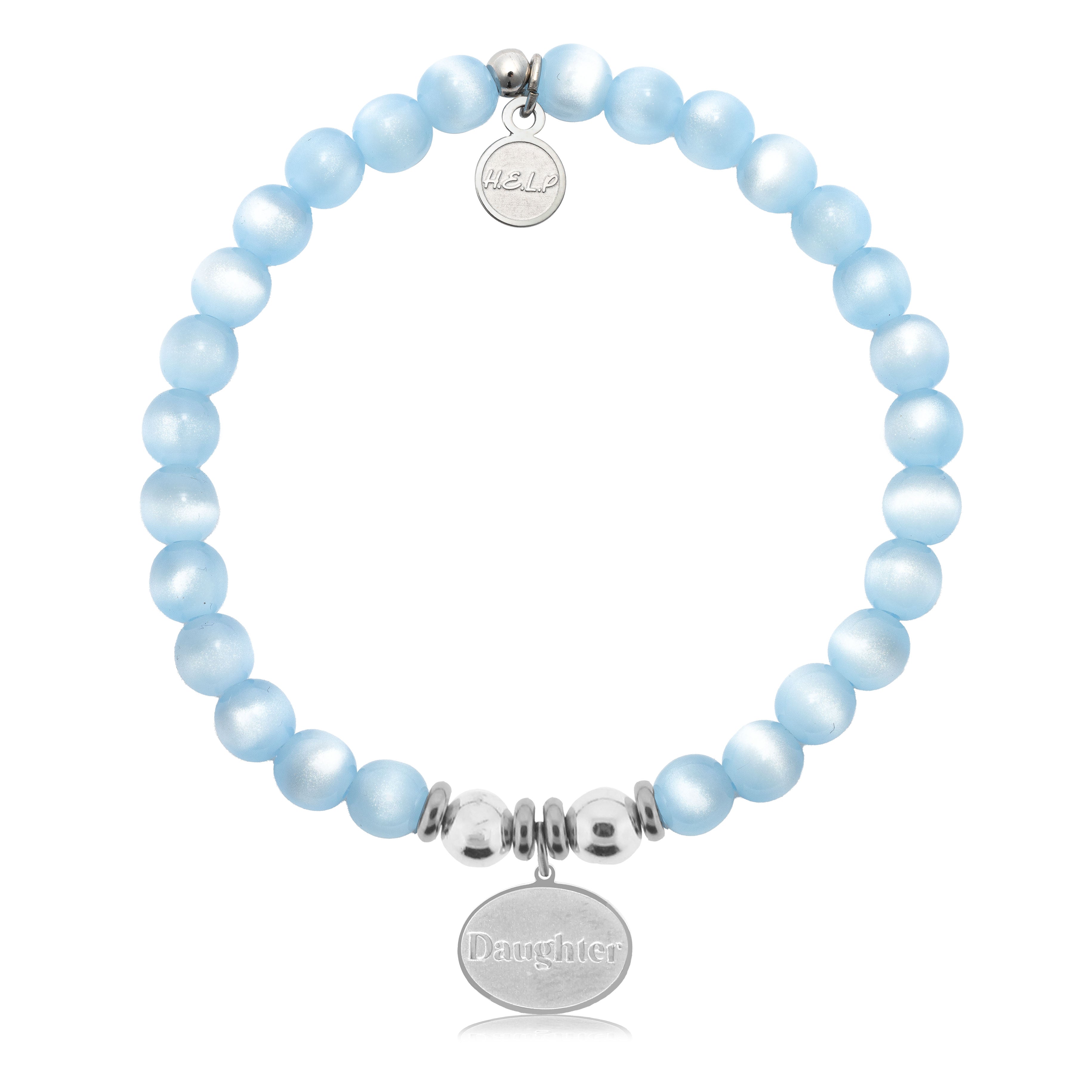 HELP by TJ Daughter Charm with Blue Selenite Charity Bracelet