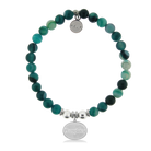 HELP by TJ Daughter Charm with Green Stripe Agate Charity Bracelet