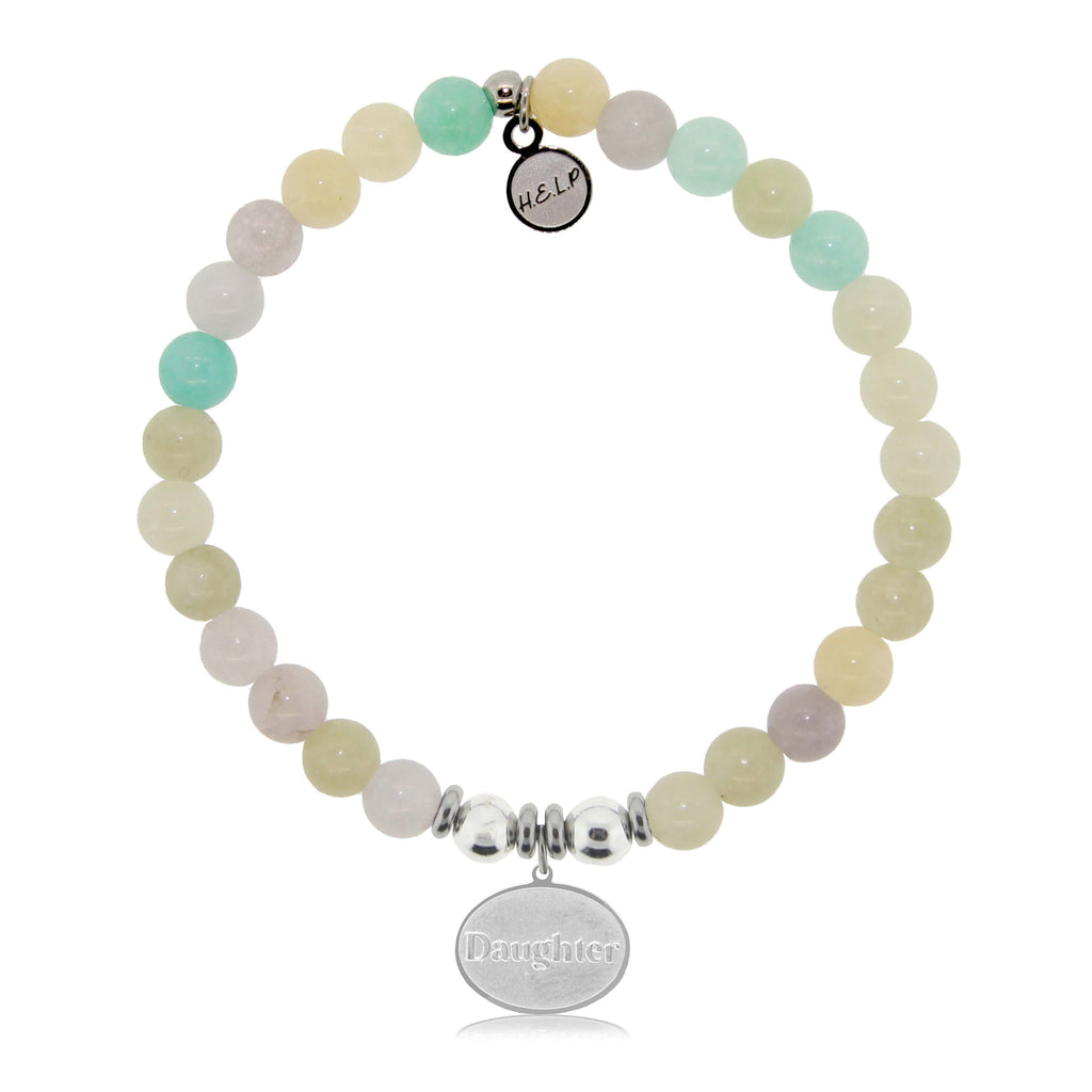 HELP by TJ Daughter Charm with Green Yellow Jade Charity Bracelet