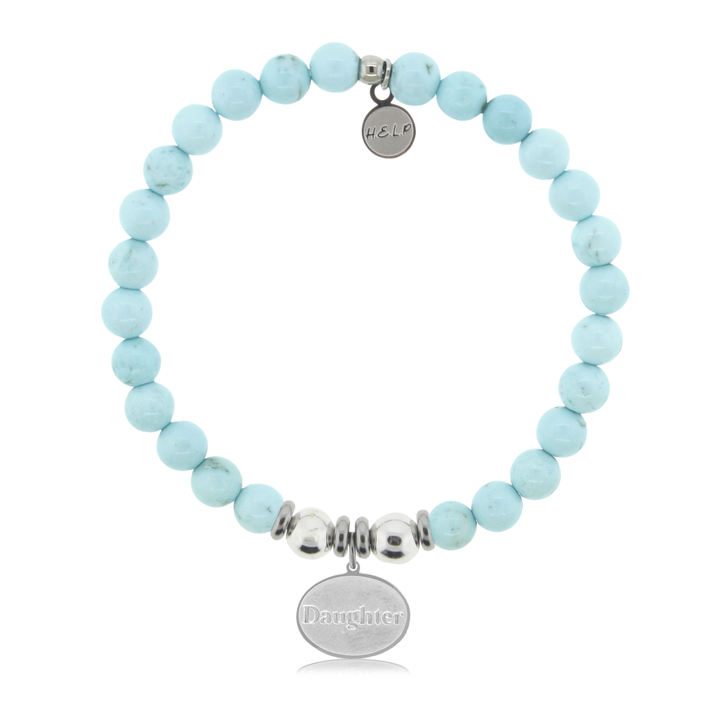 HELP by TJ Daughter Charm with Larimar Magnesite Charity Bracelet