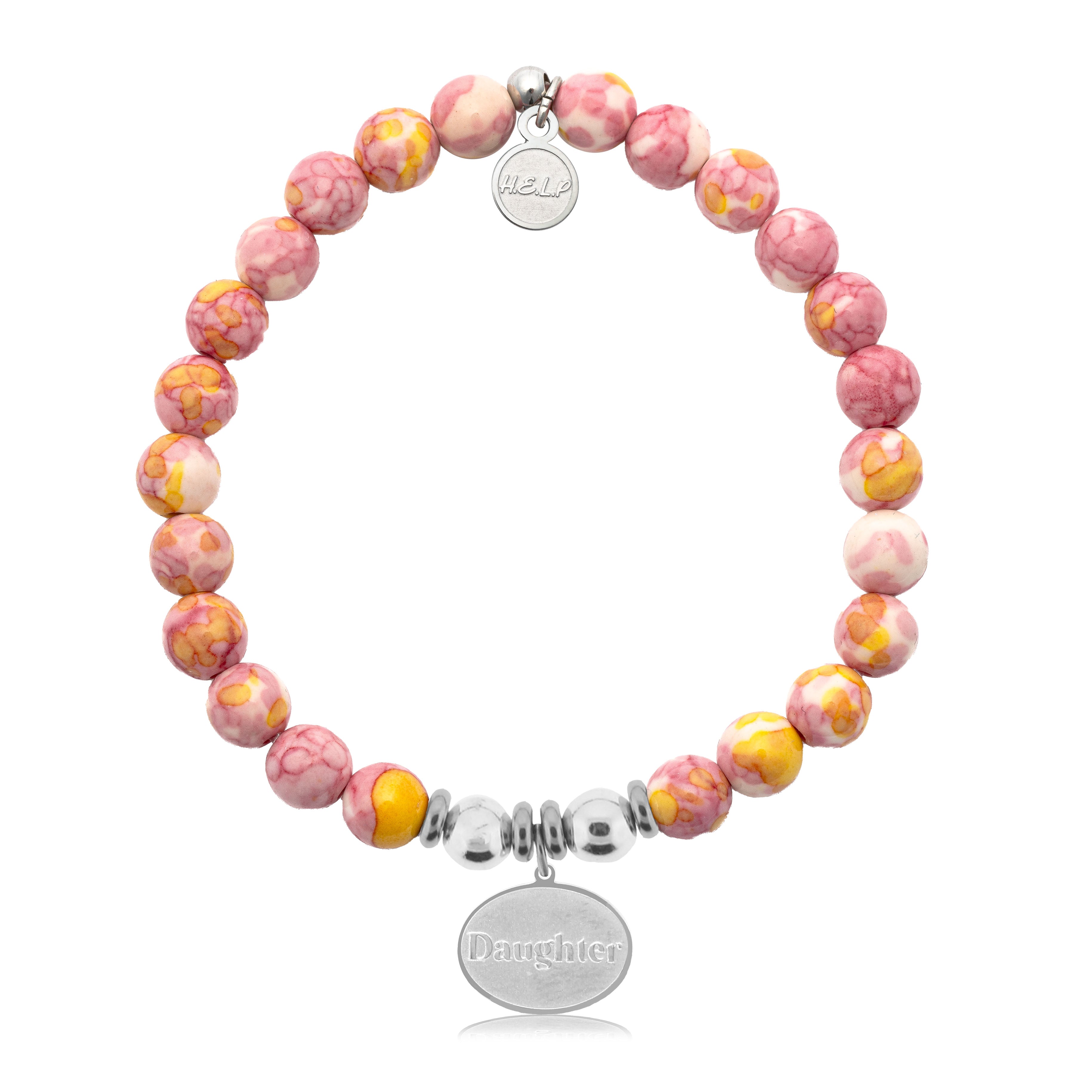 HELP by TJ Daughter Charm with Lemonade Jade Charity Bracelet