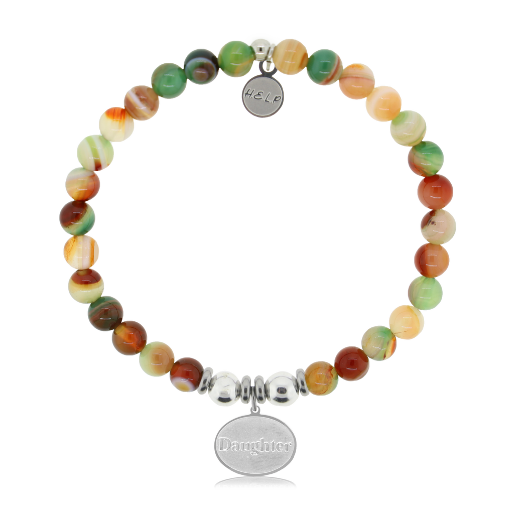 HELP by TJ Daughter Charm with Multi Agate Charity Bracelet