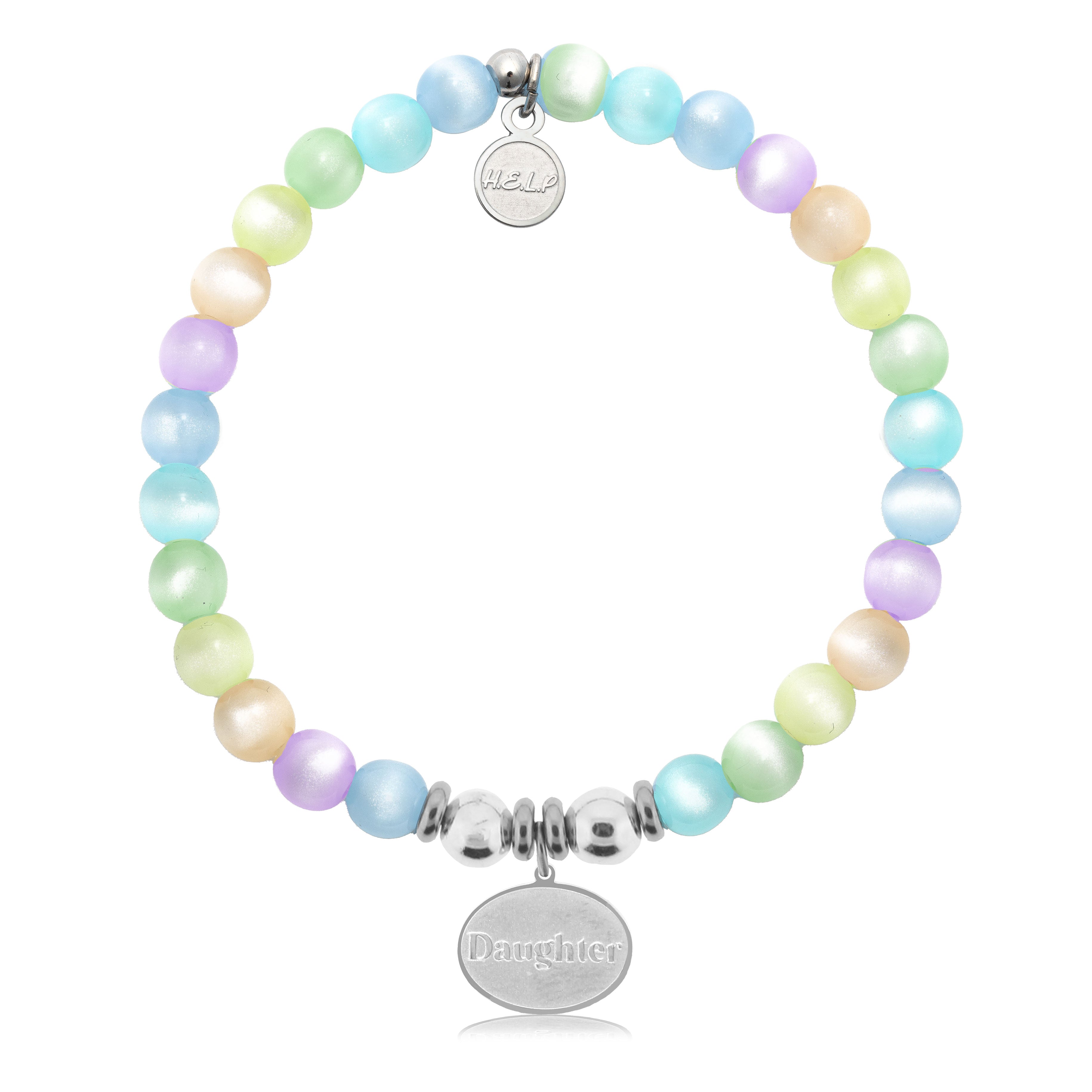 HELP by TJ Daughter Charm with Multi Selenite Charity Bracelet