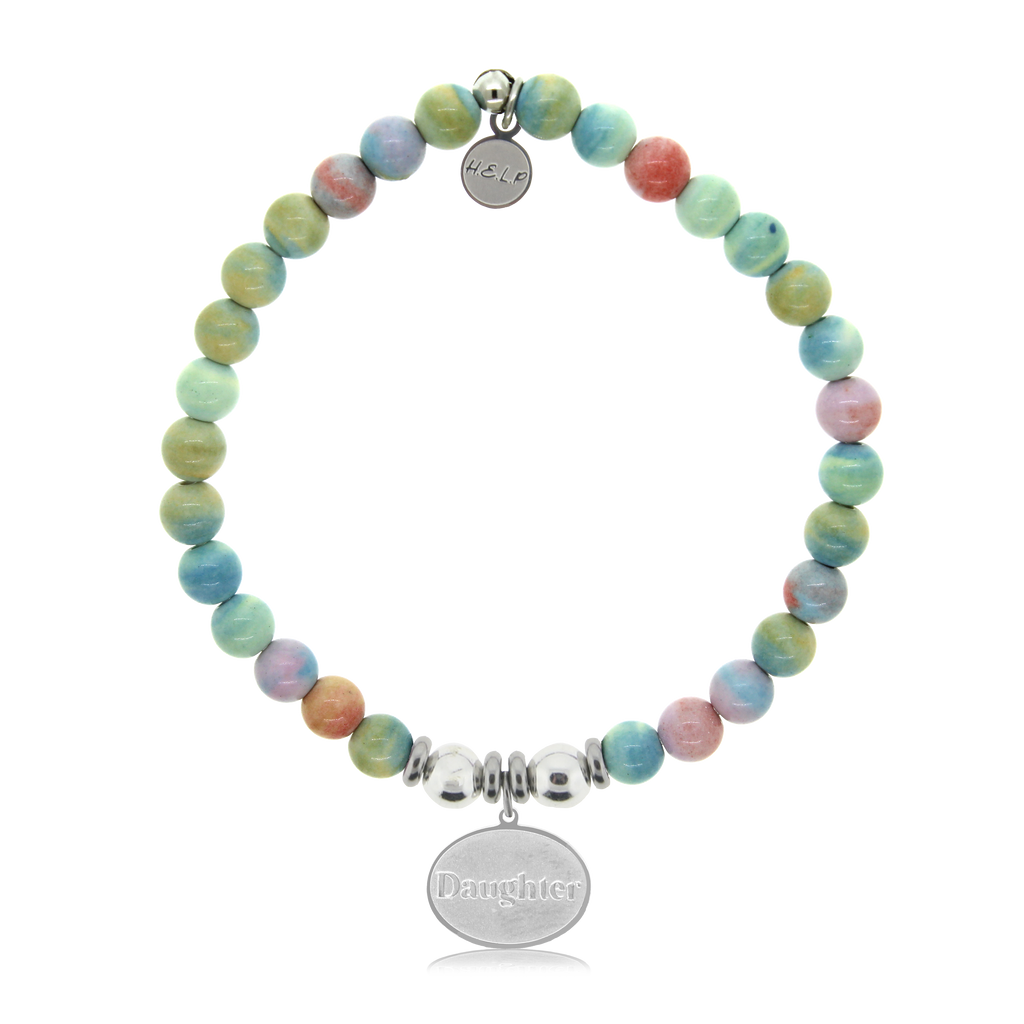 HELP by TJ Daughter Charm with Pastel Jade Charity Bracelet