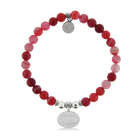 HELP by TJ Daughter Charm with Red Stripe Agate Charity Bracelet