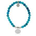 HELP by TJ Daughter Charm with Tropic Blue Agate Charity Bracelet