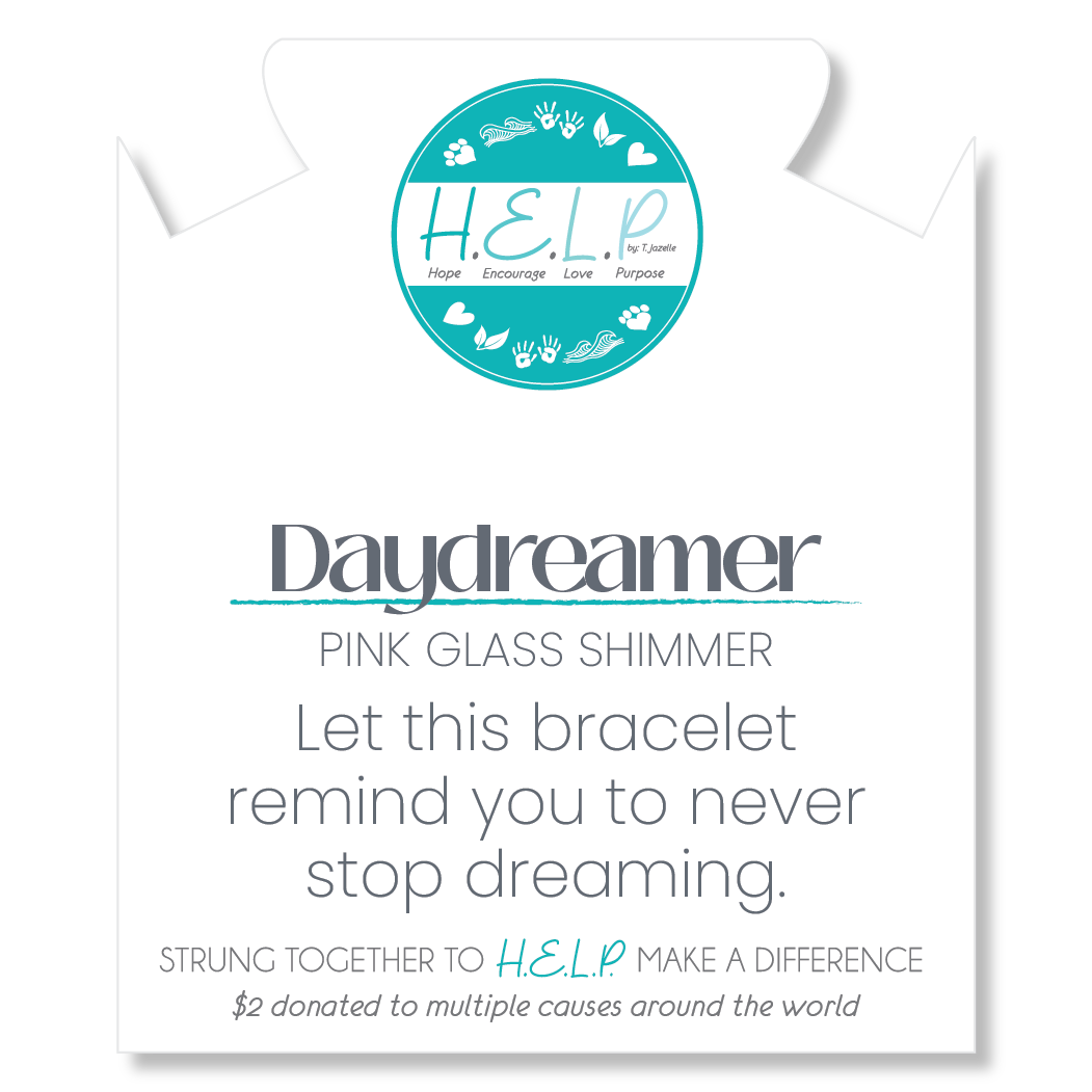 HELP by TJ Daydreamer Stacker with Pink Glass Shimmer