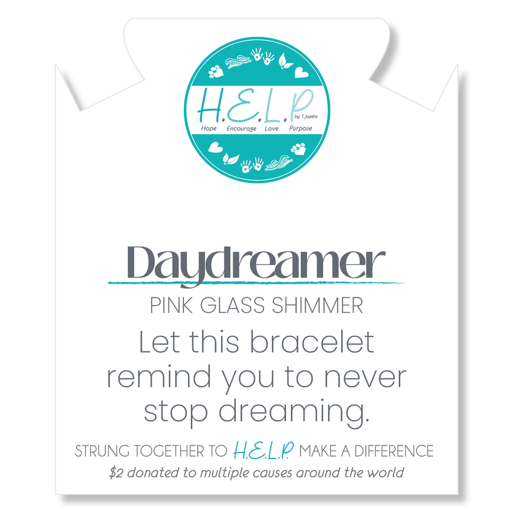 HELP by TJ Daydreamer Stacker with Pink Glass Shimmer