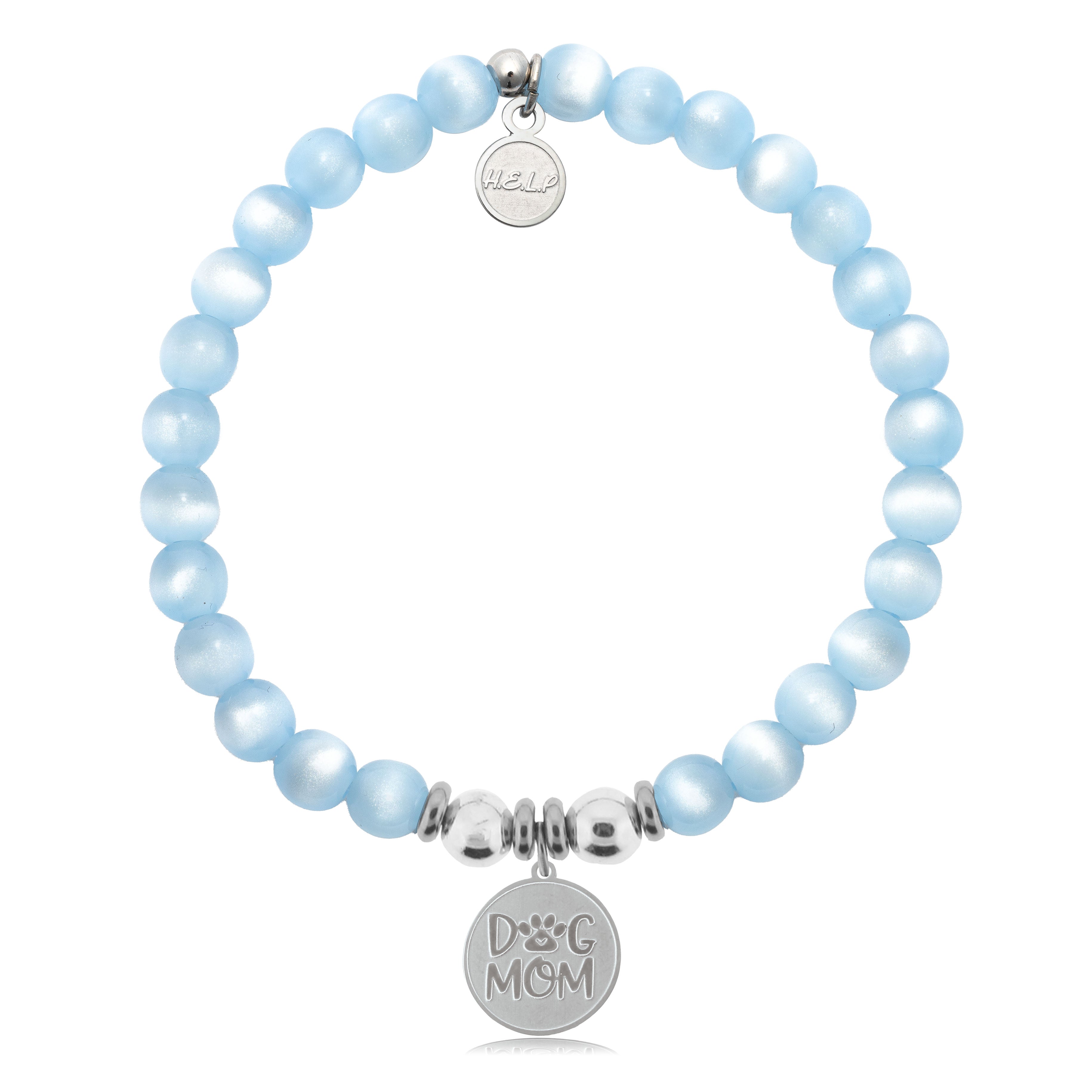 HELP by TJ Dog Mom Charm with Blue Selenite Charity Bracelet