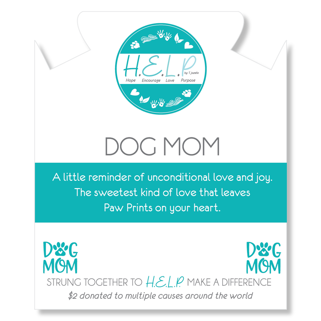 HELP by TJ Dog Mom Charm with Blue Selenite Charity Bracelet