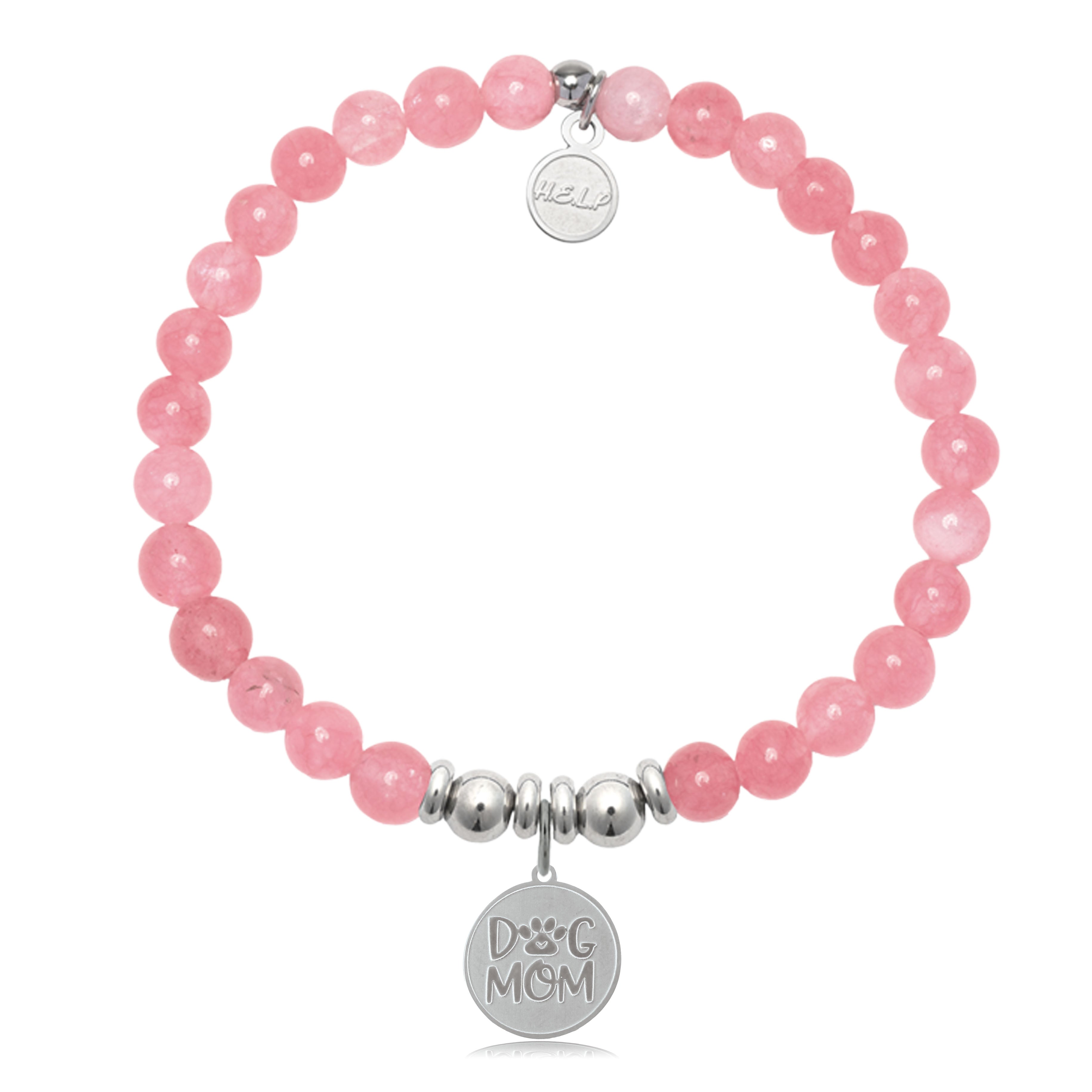 HELP by TJ Dog Mom Charm with Cherry Jade Charity Bracelet