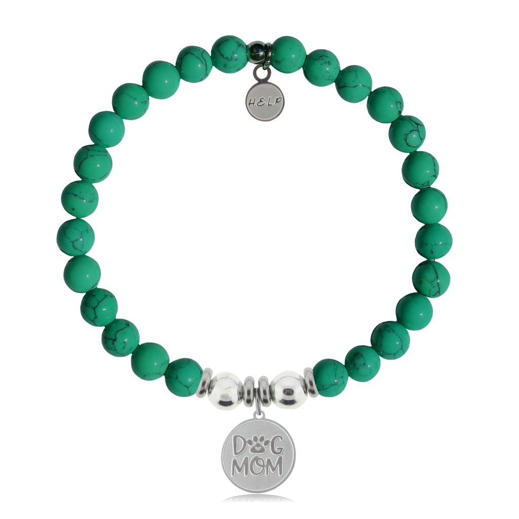 HELP by TJ Dog Mom Charm with Green Howlite Charity Bracelet