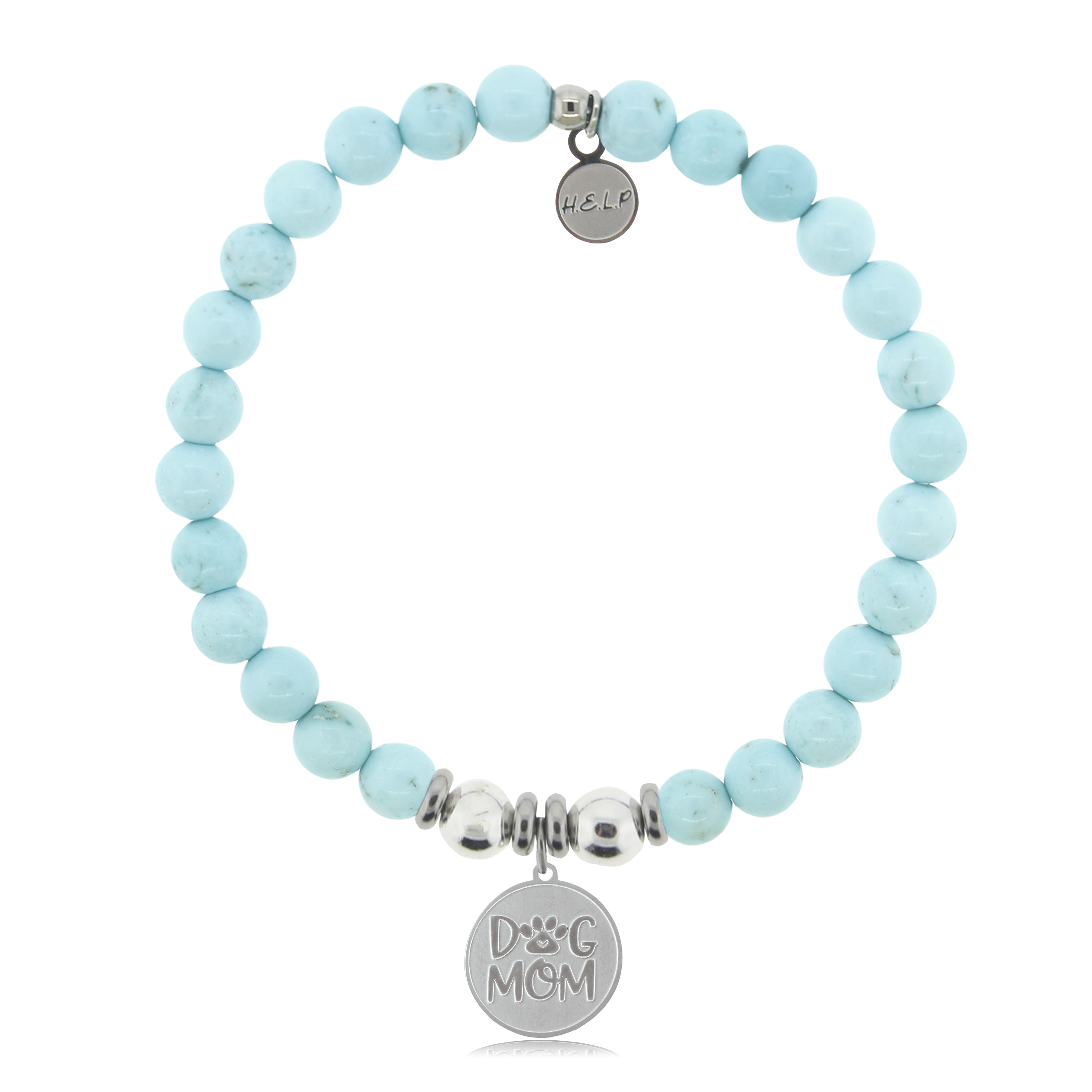 HELP by TJ Dog Mom Charm with Larimar Magnesite Charity Bracelet