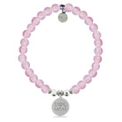 HELP by TJ Dog Mom Charm with Pink Glass Shimmer Charity Bracelet