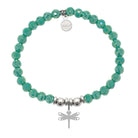 HELP by TJ Dragonfly Charm with Green Crystal Charity Bracelet