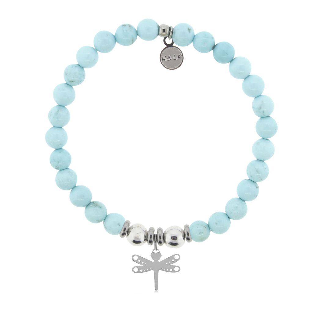 HELP by TJ Dragonfly Charm with Larimar Magnesite Charity Bracelet