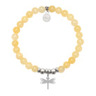 HELP by TJ Dragonfly Charm with Yellow Jade Charity Bracelet