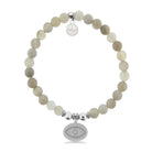 HELP by TJ Evil Eye Charm with Grey Stripe Agate Charity Bracelet