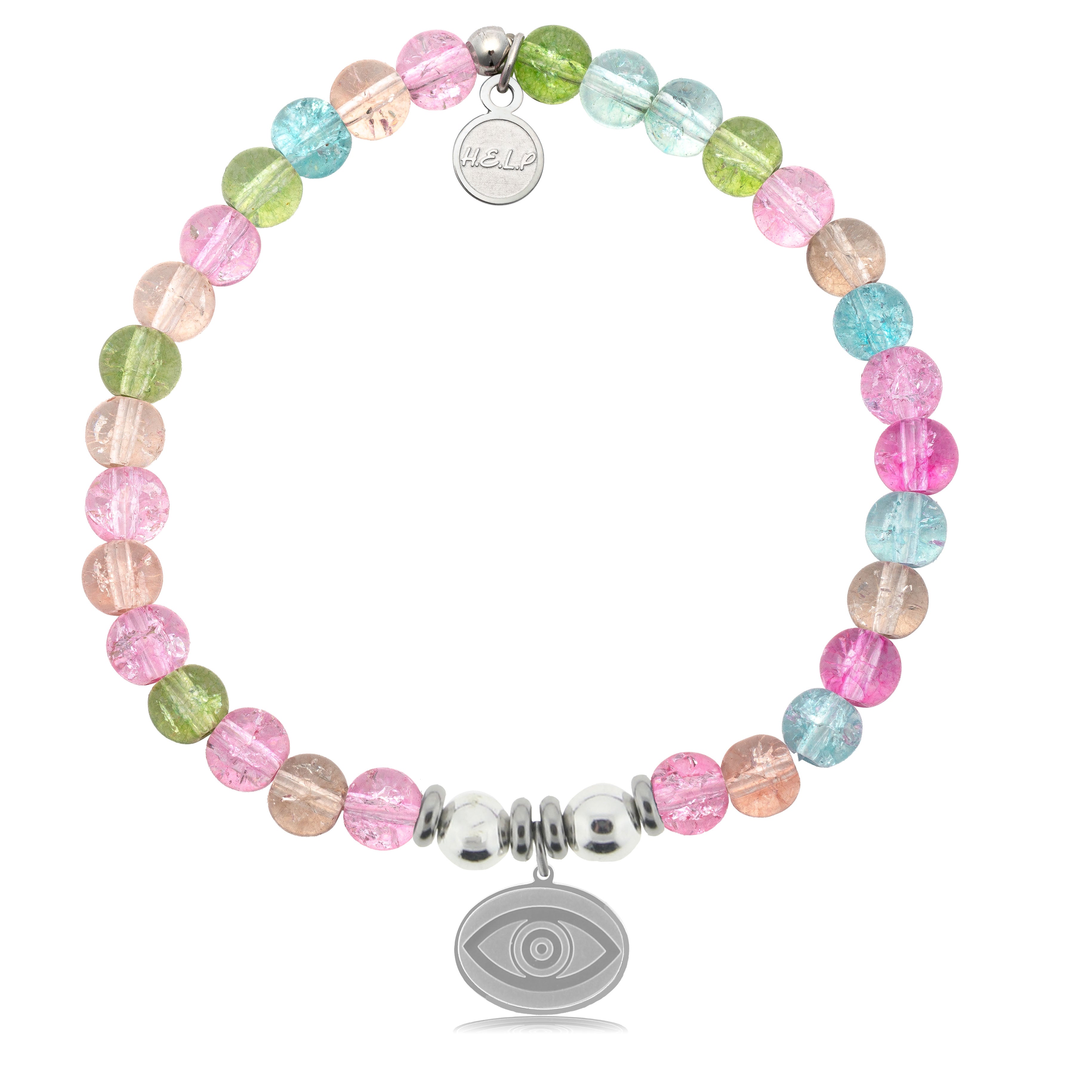 HELP by TJ Evil Eye Charm with Kaleidoscope Crystal Charity Bracelet