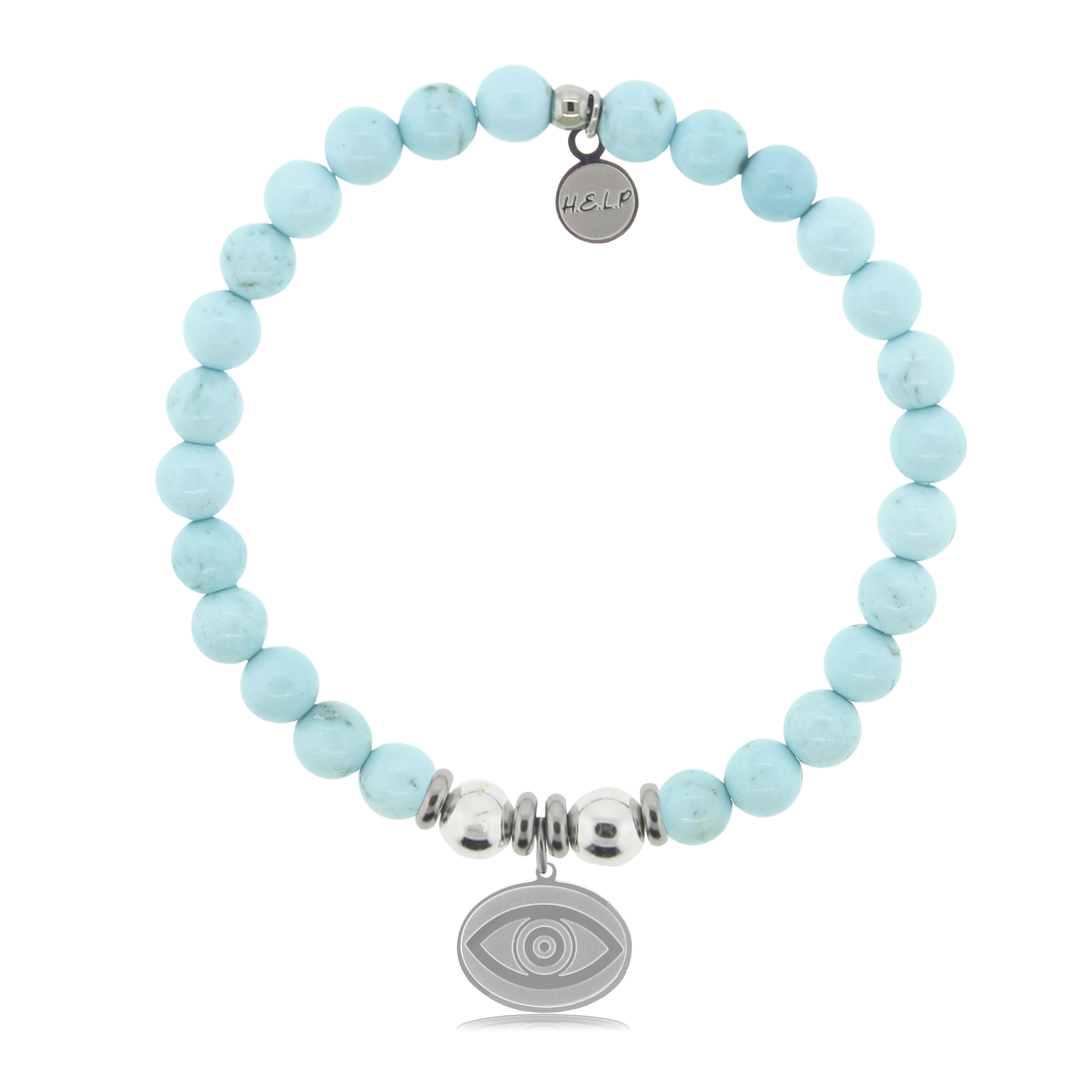 HELP by TJ Evil Eye Charm with Larimar Magnesite Charity Bracelet