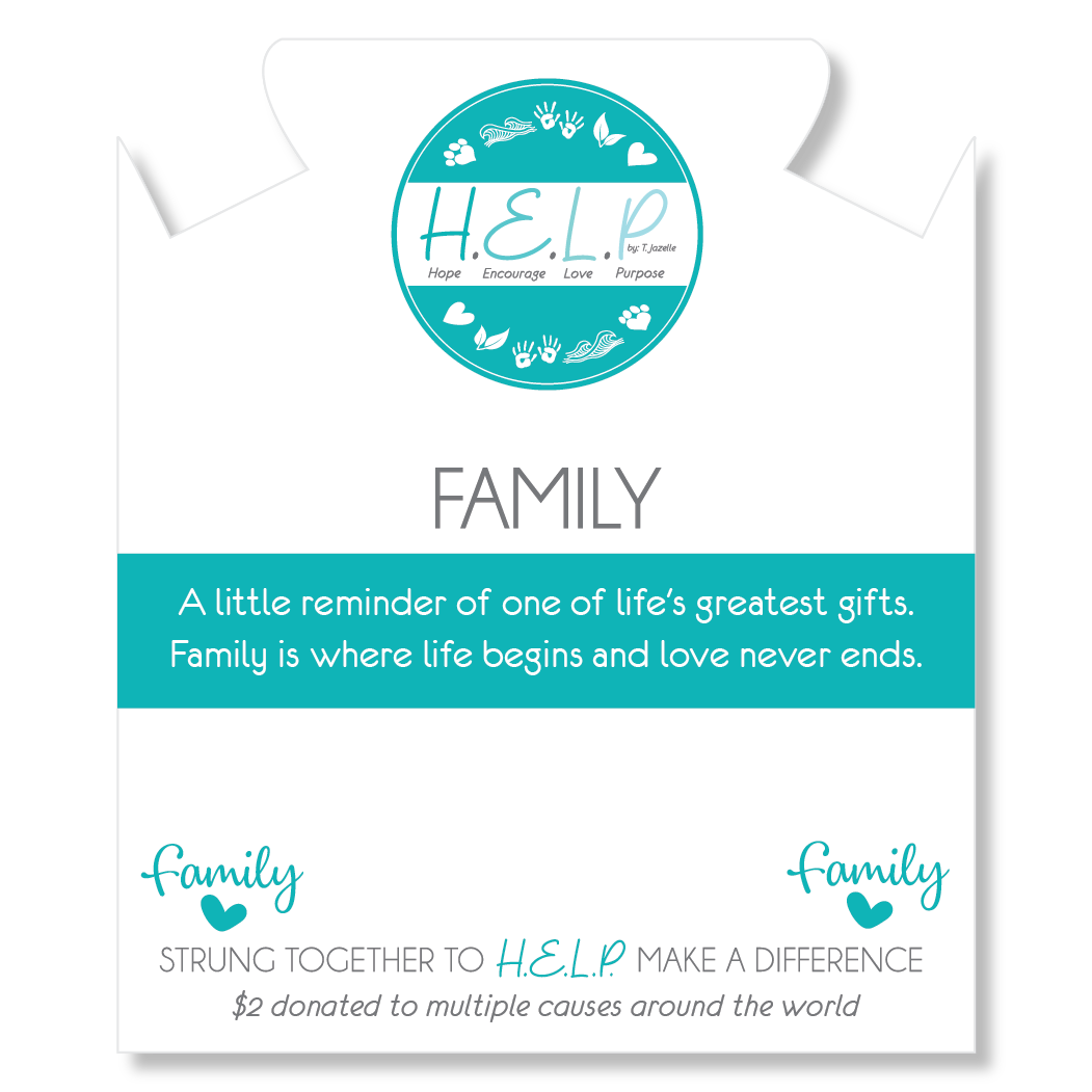 HELP by TJ Family Charm with Blue Selenite Charity Bracelet