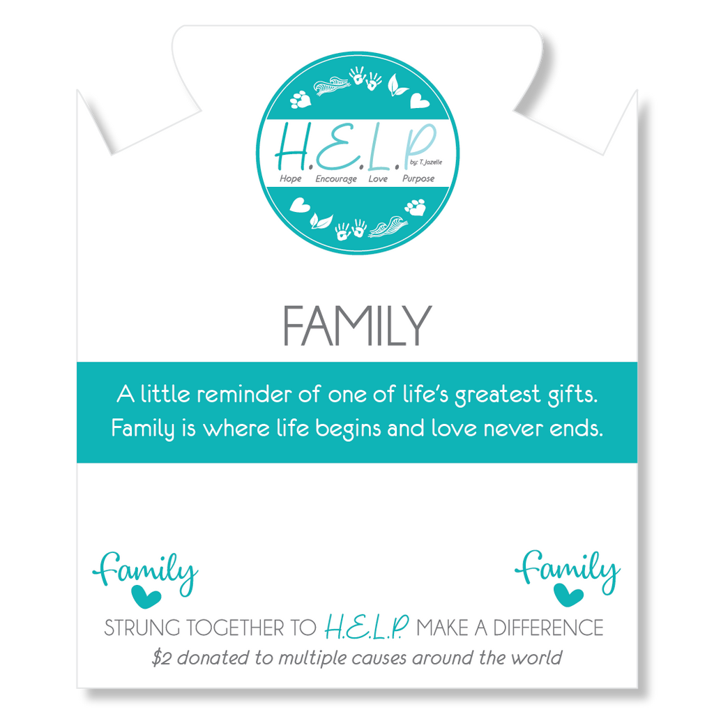 HELP by TJ Family Charm with Blue Selenite Charity Bracelet