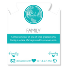 HELP by TJ Family Charm with Green Crystal Charity Bracelet