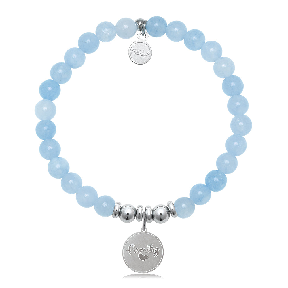 HELP by TJ Family Charm with Light Blue Quartz Charity Bracelet
