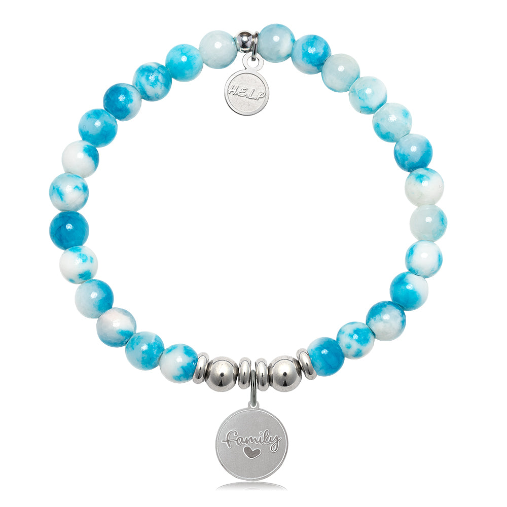 HELP by TJ Family Charm with Peppermint Jade Charity Bracelet