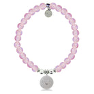 HELP by TJ Family Charm with Pink Glass Shimmer Charity Bracelet