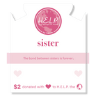 HELP by TJ Family Collection: Sister Bead with White Crystal Charity Bracelet