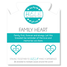 HELP by TJ Family Heart Charm with Aqua Cats Eye Charity Bracelet