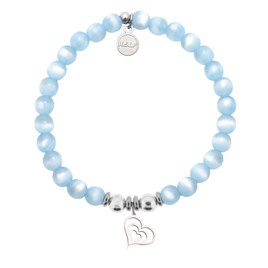 HELP by TJ Family Heart Charm with Blue Selenite Charity Bracelet