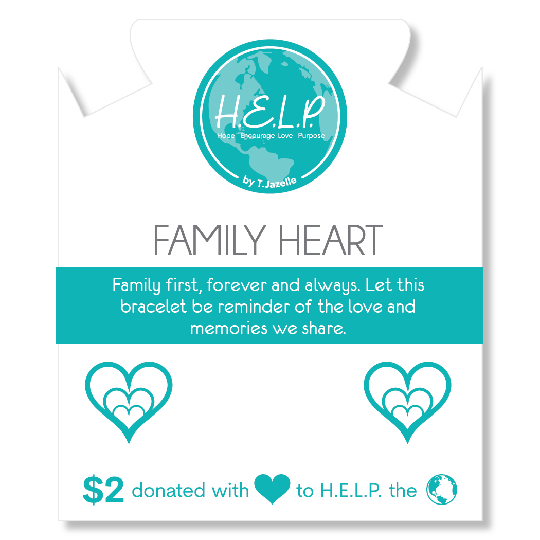 HELP by TJ Family Heart Charm with Holiday Jade Charity Bracelet