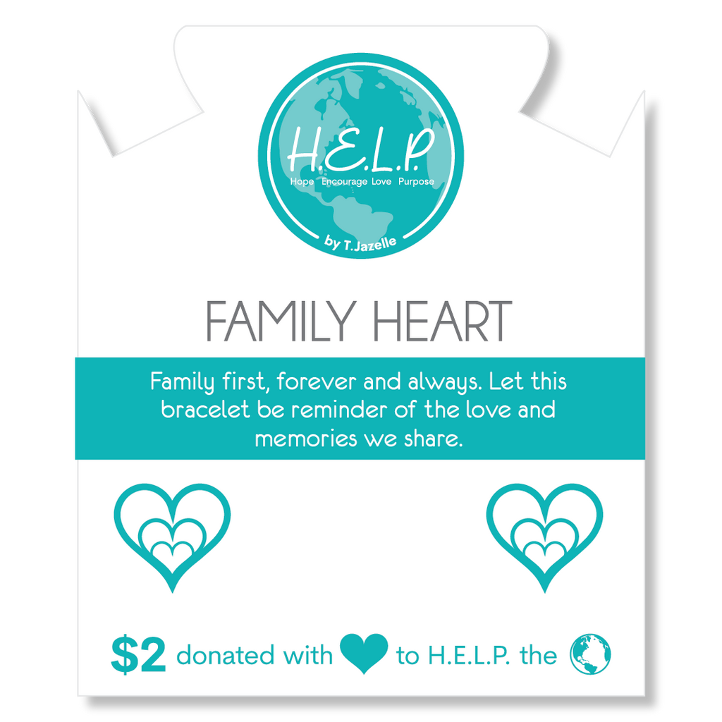 HELP by TJ Family Heart Charm with Kaleidoscope Crystal Charity Bracelet