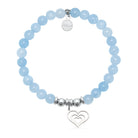 HELP by TJ Family Heart Charm with Light Blue Quartz Charity Bracelet