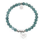 HELP by TJ Family Heart Charm with Mountain Blue Jade Charity Bracelet