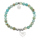 HELP by TJ Family Heart Charm with Multi Amazonite Charity Bracelet