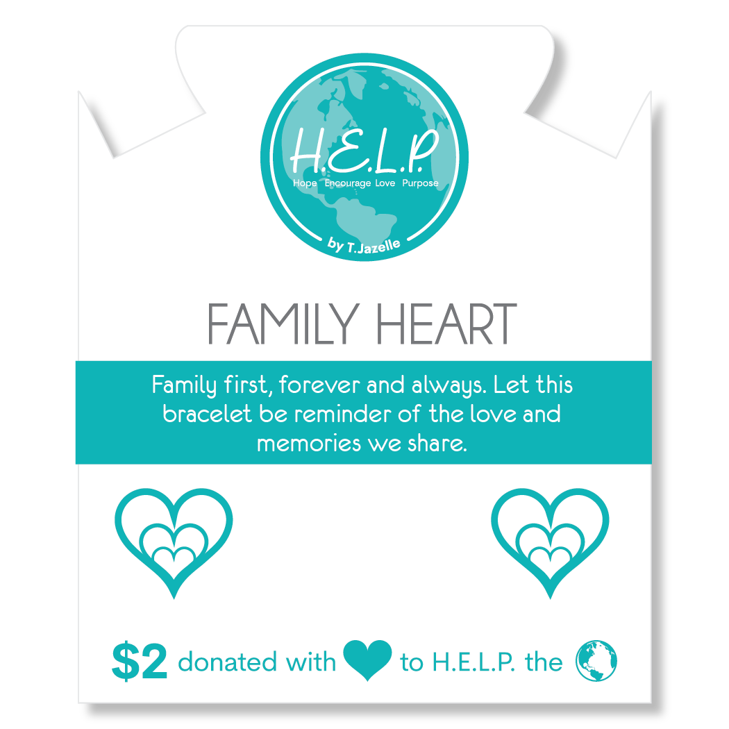 HELP by TJ Family Heart Charm with Peppermint Jade Charity Bracelet