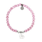 HELP by TJ Family Heart Charm with Pink Cats Eye Charity Bracelet