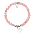 HELP by TJ Family Heart Charm with Pink Jade Charity Bracelet